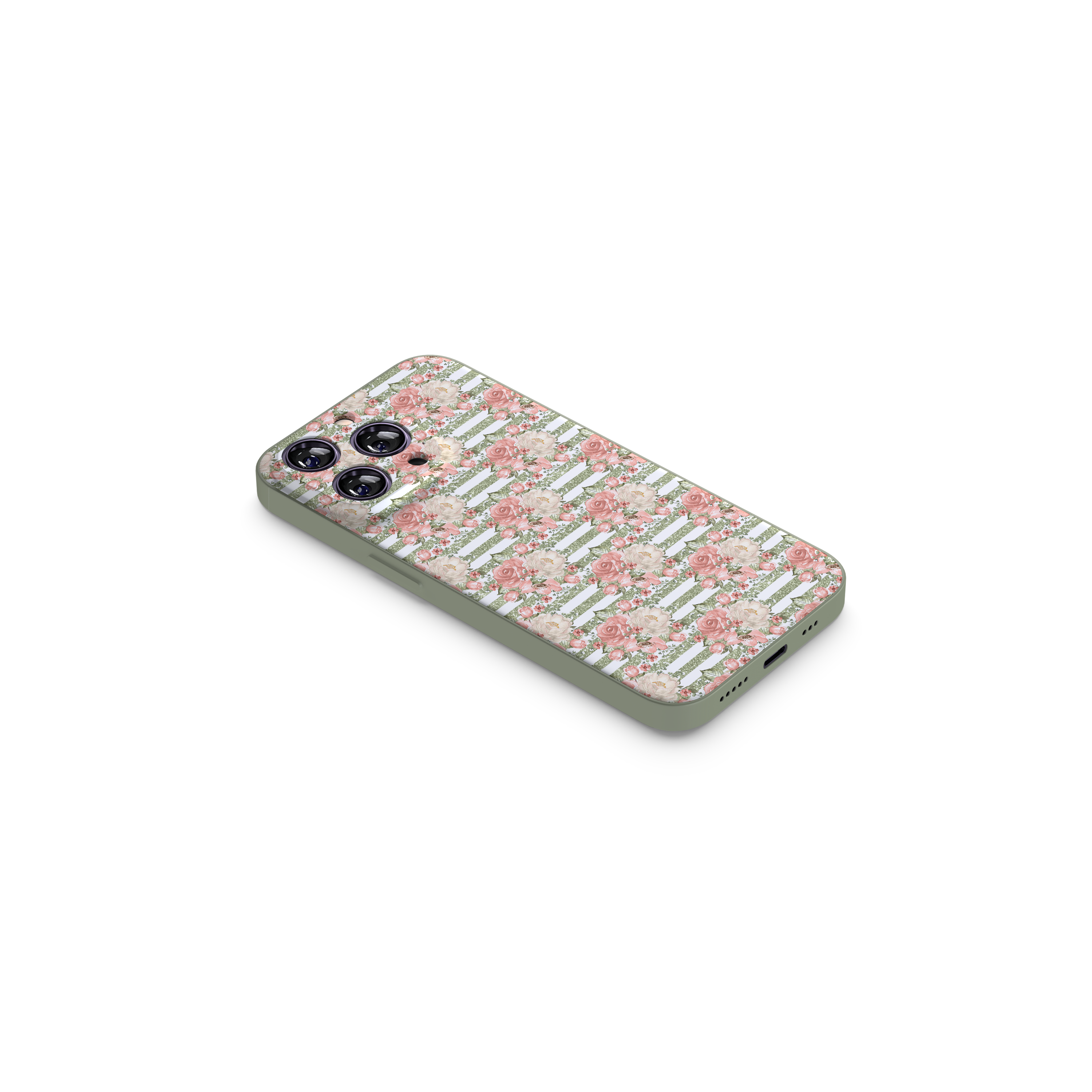 French Aesthetic Flower Stripe Case