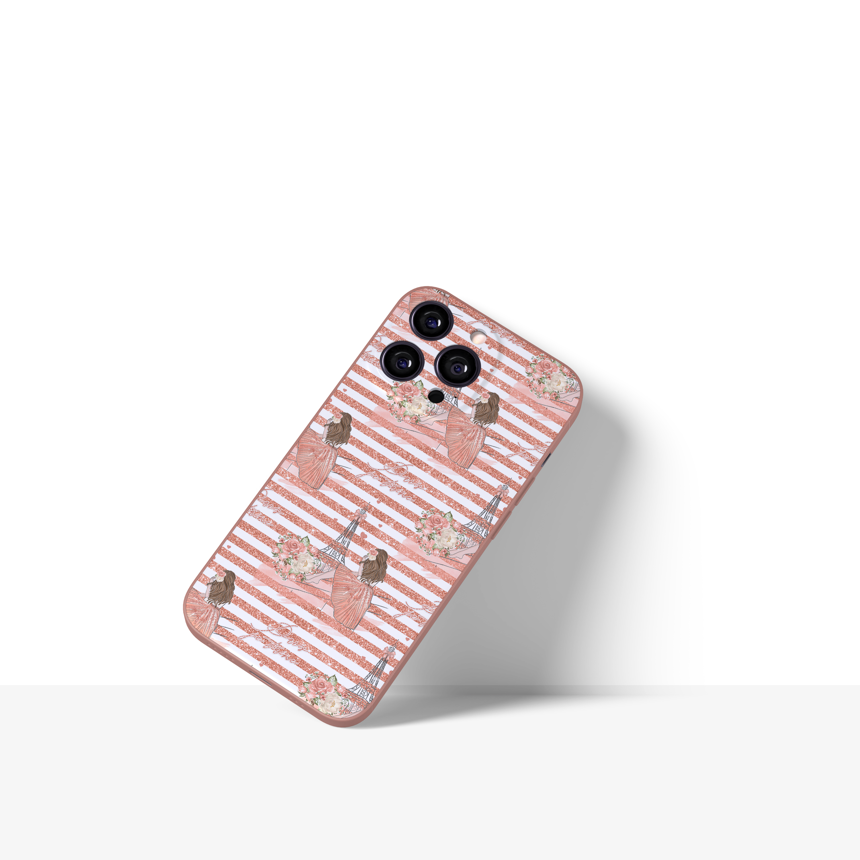 French Aesthetic Girl Stripe Case