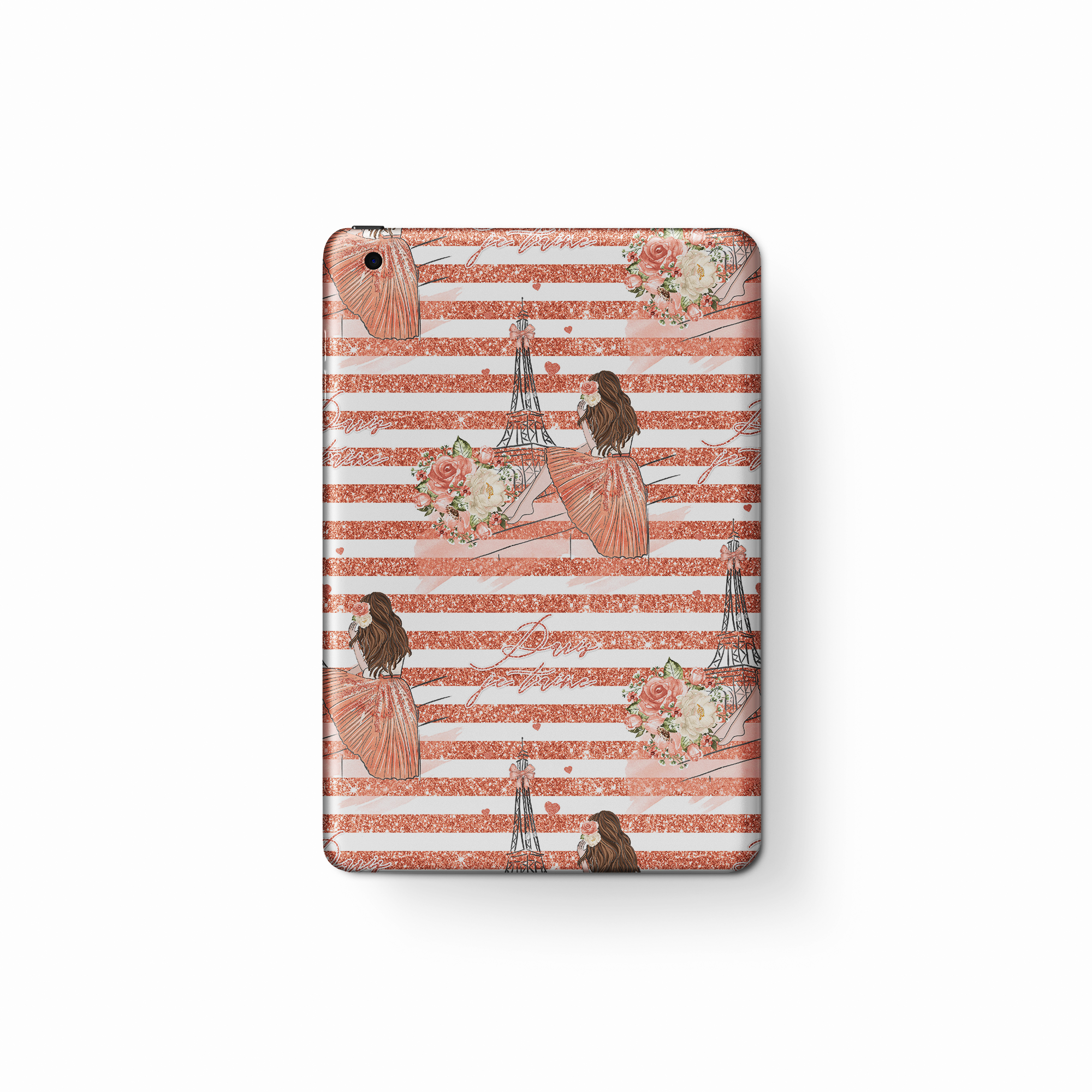 French Aesthetic Girl Stripe Tablet Case